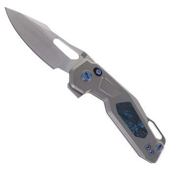 Ketuo Mini Griffin Folding Knife Titanium Blue Carbon Fiber Handle Satin M390 Plain Edge Ketuo Mini Griffin Folding Knife Titanium Blue Carbon Fiber Handle Satin M390 Plain Edge