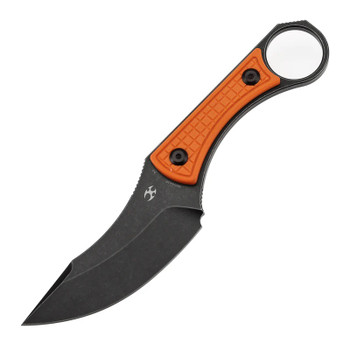 Kansept Niko Fixed Blade Knife Orange G10 Handle D2 Clip Point Plain Edge Blackwash Finish G004A10