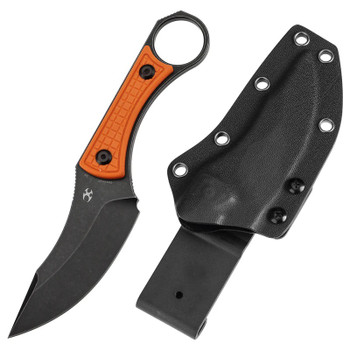 Kansept Niko Fixed Blade Knife Orange G10 Handle D2 Clip Point Plain Edge Blackwash Finish G004A10
