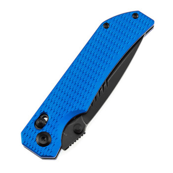 Tenable Eaglestrike Folding Knife Blue Aluminum Handle Nitro-V Plain Edge Black Stonewash Finish B1095V6 Tenable Eaglestrike Folding Knife Blue Aluminum Handle Nitro-V Plain Edge Black Stonewash Finish B1095V6