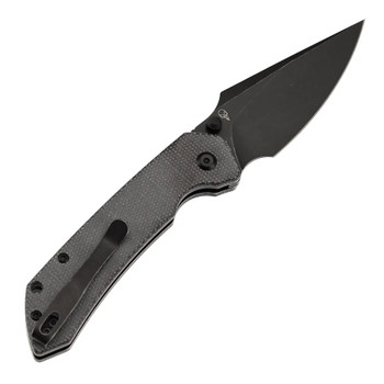 Tenable Fenrir Folding Knife Black Micarta Handle 14C28N Harpoon Plain Edge Black Stonewash Finish T1034F6