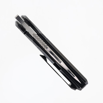 Ketuo Soulstone Folding Knife Black Stonewash Titanium Handle M390 Satin Blade