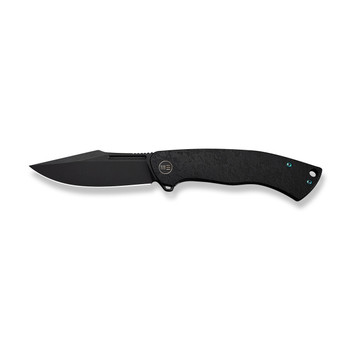 WE Essential Knight Folding Knife Black Etched Titanium Handle M390 Plain Edge Black Stonewash Finish WE24003-2