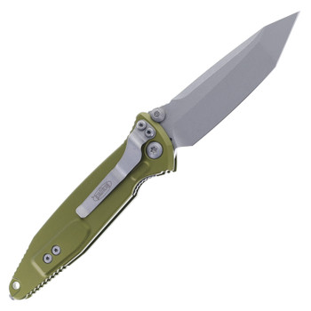 Microtech Socom Elite Folding Knife S/E Apocalyptic Standard OD Green Aluminum Handle M390 Stonewash Handle 161-10APOD