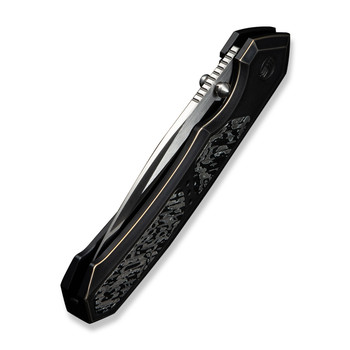 WE Corwyn Folding Knife Bronze/Black Titanium Aluminum Foil CF Handle M390 Plain Edge Satin Finish WE24088-3