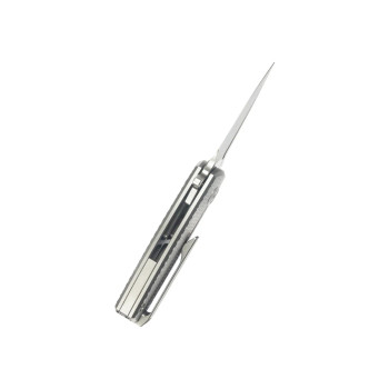 KB Fang Mini Folding Knife Grey Titanium w/ Diamond Milling  M390 Blade KB451A