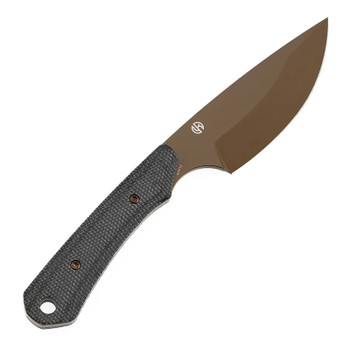 Kansept Flank Fixed Blade Knife Black Micarta Handle D2 Drop Point Plain Edge Rose Gold Finish G006A3