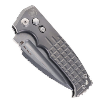 Midgards Messer Little Viking Automatic Knife Titanium Handle Hybrid Cryo Blade Plain Edge