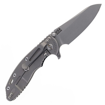 Hinderer XM-18 3.5  Sheepsfoot Folding Knife Black G10 Handle Working Finish S45VN Blade and Titanium Handle
