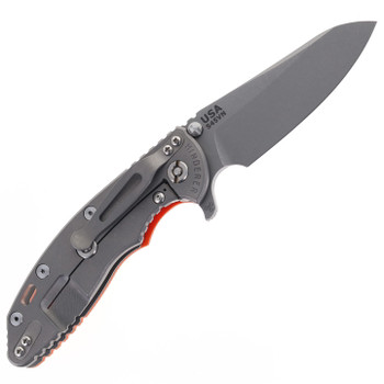 Hinderer XM-18 3.5  Sheepsfoot Folding Knife Orange G10 Handle Working Finish S45VN Blade and Titanium Handle