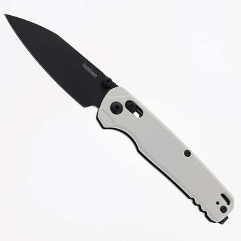 Kershaw Bel Air Folding Knife White Aluminum Handle Reverse Tanto Plain Black Blade 6105WBLK