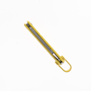 Real Steel Baby Barlow Folding Knife Yellow Stainless Steel Handle 12C27 Plain Edge 8031Y