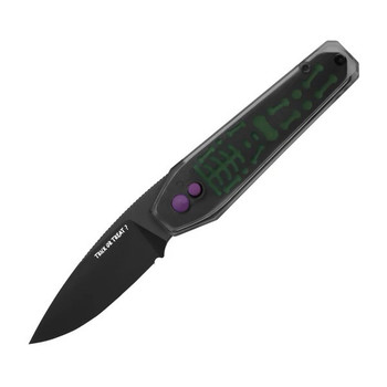 Halloween  Limited Edition Kizer Tomb Folding Knife Black/Green Handle Nitro-V Black PVD Blade V3692HW1