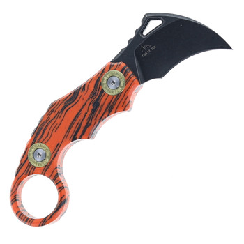 TwoSun Micro Fixed Blade Knife Orange/Red G10 Handle D2 Plain Edge TS612-D2-Red