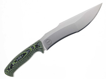 Work Tuff Gear Lanzeta-NC Fixed Blade Knife ZombIe G10 Green Camo Rugged Handle K329 Plain Satin Blade Black Kydex Sheath