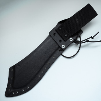 Work Tuff Gear Warhammer Fixed Blade Knife Black Textured/Red Liner Handle SK85 Plain Darkwash Blade Black Kydex Sheath