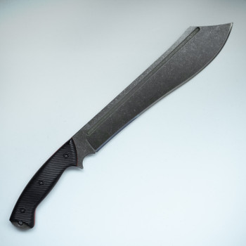 Work Tuff Gear Warhammer Fixed Blade Knife Black Textured/Red Liner Handle SK85 Plain Darkwash Blade Black Kydex Sheath