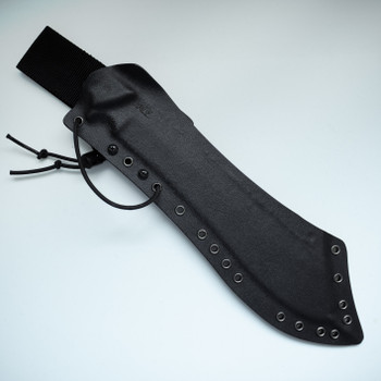 Work Tuff Gear Warhammer Fixed Blade Knife Black Textured/Red Liner Handle SK85 Plain Darkwash Blade Black Kydex Sheath