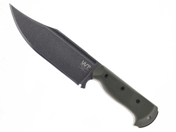 Work Tuff Gear Ranger Fixed Blade Knife OD Green G10/Brown Liner Handle K329 Plain Darkwash Blade ODG Kydex Sheath