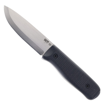 Work Tuff Gear Forester III-Scandi Fixed Blade Knife Black G10 Handle K329 Two-Tone Satin Finish Black Kydex Sheath