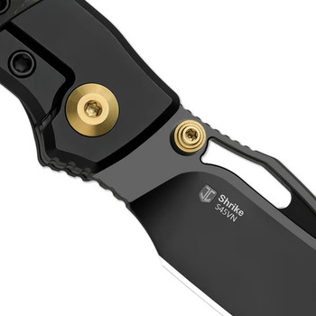 Kizer Shrike Folding Knife FatCarbon Camo Gold Handle S45VN Drop Point Plain Edge Matte DLC Finish Kizer Shrike Folding Knife FatCarbon Camo Gold Handle S45VN Drop Point Plain Edge Matte DLC Finish