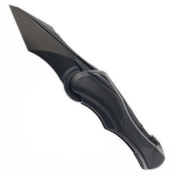 Poikilo Blades Carmen Folding Knife Black Titanium Handle M398 Recurved Tanto Plain DLC Blade Poikilo Blades Carmen Folding Knife Black Titanium Handle M398 Recurved Tanto Plain DLC Blade