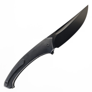 Poikilo Blades Orca DLC Killer Whale Folding Knife Black DLC Titanium Handle M398 Plain DLC Blade