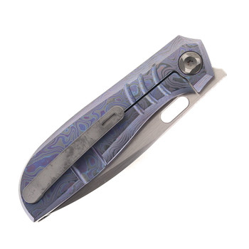 Poikilo Blades Gecko-M2 Folding Knife Zircu Titanium Handle M398 Drop Point Plain Edge Hand Rubbed Finish Poikilo Blades Gecko-M2 Folding Knife Zircu Titanium Handle M398 Drop Point Plain Edge Hand Rubbed Finish