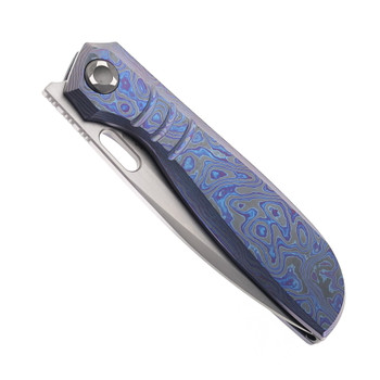 Poikilo Blades Gecko-M2 Folding Knife Zircu Titanium Handle M398 Drop Point Plain Edge Hand Rubbed Finish Poikilo Blades Gecko-M2 Folding Knife Zircu Titanium Handle M398 Drop Point Plain Edge Hand Rubbed Finish