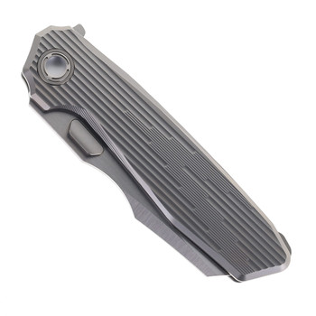 Reate Knives Mantis Folding Knife Blasted Titanium w/ Pattern Satin Elmax Blade Reate Knives Mantis Folding Knife Blasted Titanium w/ Pattern Satin Elmax Blade