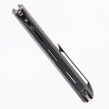 Reate Knives Mantis Folding Knife Blasted Titanium w/ Pattern Satin Elmax Blade Reate Knives Mantis Folding Knife Blasted Titanium w/ Pattern Satin Elmax Blade