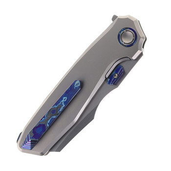 Reate Knives Mantis Folding Knife Smooth Blasted Titanium Handle Hand Rubbed Zircuti Hardware Elmax Blade Reate Knives Mantis Folding Knife Smooth Blasted Titanium Handle Hand Rubbed Zircuti Hardware Elmax Blade