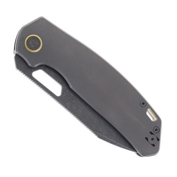 Divo Knives Growler XL Folding Knife Darkwash Titanium Handle Acidwash 154CM Blade