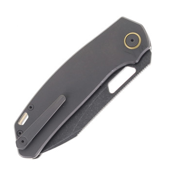 Divo Knives Growler XL Folding Knife Darkwash Titanium Handle Acidwash 154CM Blade