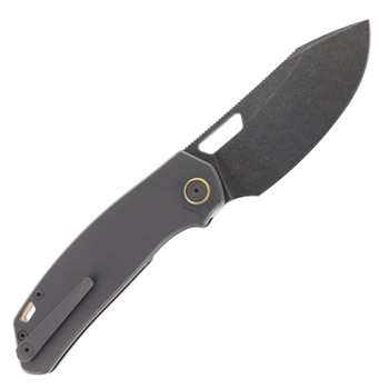 Divo Knives Growler XL Folding Knife Darkwash Titanium Handle Acidwash 154CM Blade