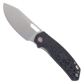 Divo Knives Growler XL Folding Knife Purple Flow Camo Carbon