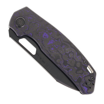 (Dropping Nov 20 @ 12PM EST) Divo Knives Growler XL Folding Knife Purple Flow Camo Carbon Handle DLC 154CM Blade