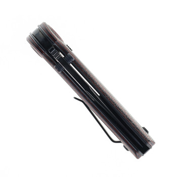 Reate PL-XT Folding Knife Red/Black Micarta Handle Damascus DLC Blade