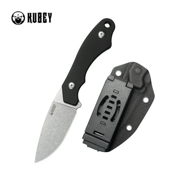 Kubey TLB I  Fixed Blade Knife Black G10 Handle 14C28N Drop Point Plain Edge Beadblast Finish KU467A