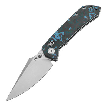Kansept Fenrir Folding Knife Arctic Storm Carbon Fiber Handle S35VN  Wharncliffe Plain Edge Stonewash Finish K1034V2