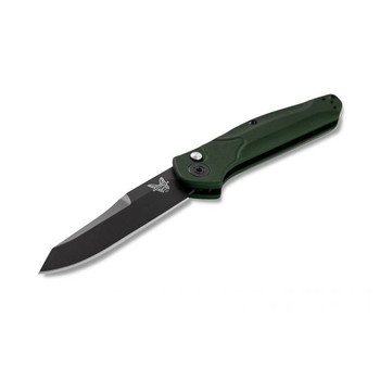 (Scratched Handle) Open Box - Benchmade Auto Osborne Folding Knife Green Anodized Alum Handle S30V Reverse Tanto Blade 9400BK