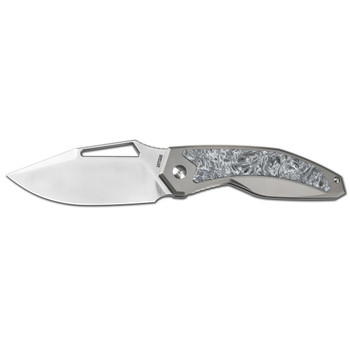 Artisan Cutlery Fragarach Folding Knife Titanium/FatCarbon Handle S90V Drop Point Plain Edge Sand Polish Finish 1879G-DM