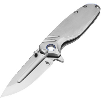 Kizer Ti'an Folding Knife Gray Titanium Handle S35VN Plain Edge Satin Finish ki3624A1