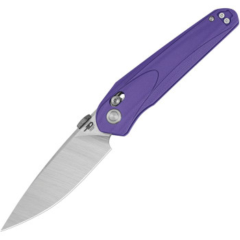 Bestech Mothus Folding Knife Purple G10 Handle 14C28N Drop Point Plain Edge Satin/Stonewash Finish BG67C
