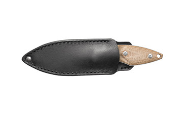 Mercury Knives Hawky Fixed Blade Natural Canvas Micarta Handle M390 Stonewash Blade 9HWK-NCF-C