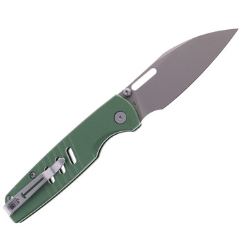Bestechman Vector Folding Knife Green Aluminum Handle D2 Plain Edge Glass Beadblast Finish BMK15C