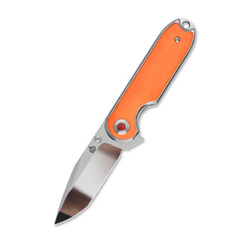 QSP Nebula Folding Knife Orange Bone Handle 14C28N Clip Point Plain Edge QS168-D