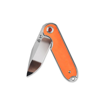 QSP Nebula Folding Knife Orange Bone Handle 14C28N Clip Point Plain Edge QS168-D