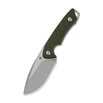 QSP Tiny TOT Fixed Blade Knife OD Green G10 Handle 10Cr15MoV Plain Edge Stonewash Finish QS169-B1