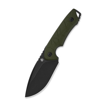 QSP Tiny TOT Fixed Blade Knife OD Green G10 Handle 10Cr15MoV Plain Black Blade QS169-B2